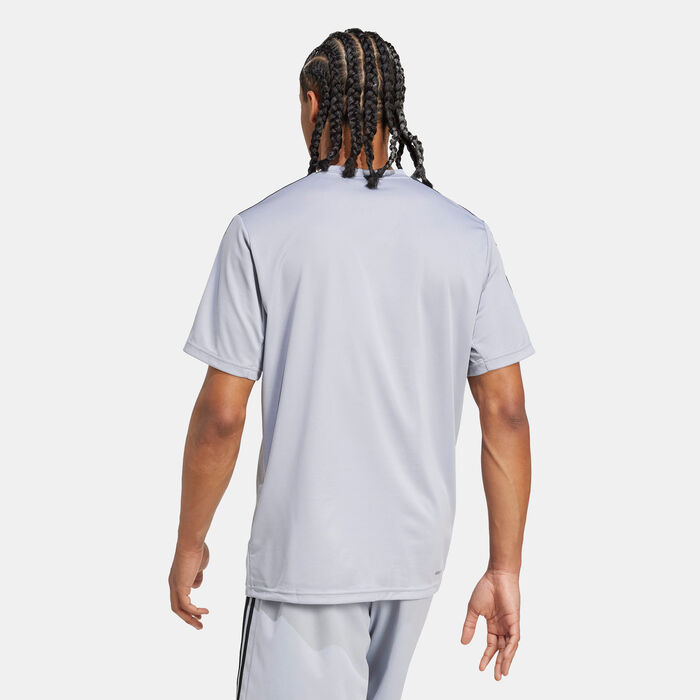 adidas Men's Train Essentials 3-Stripes Training T-Shirt Grey adidas Men's Train Essentials 3-Stripes Training T-Shirt Grey image number 1