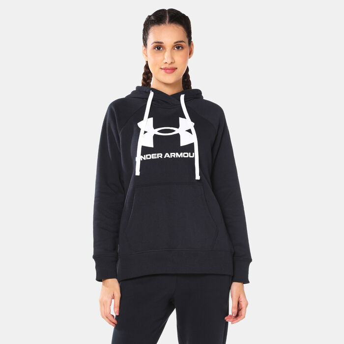 Under Armour Women's UA Rival Fleece Logo Hoodie Black image number 0