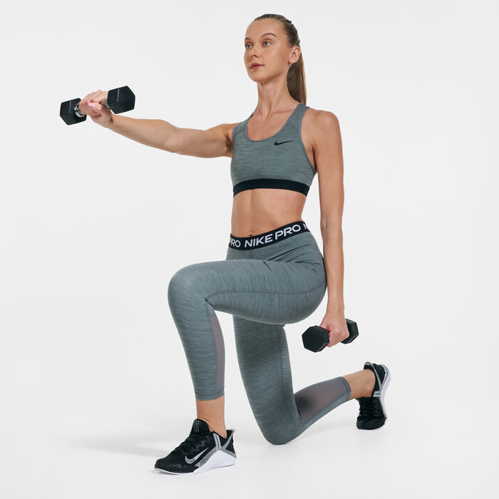 Nike Women's Dri-FIT Swoosh Medium-Support Non Padded Sports Bra Grey Nike Women's Dri-FIT Swoosh Medium-Support Non Padded Sports Bra Grey image number 2