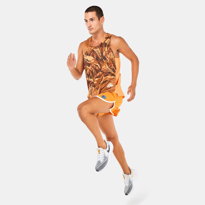 Nike Men's Dri-FIT Heritage 4-inch Knit Brief-Lined Running Shorts Orange Nike Men's Dri-FIT Heritage 4-inch Knit Brief-Lined Running Shorts Orange image number 2