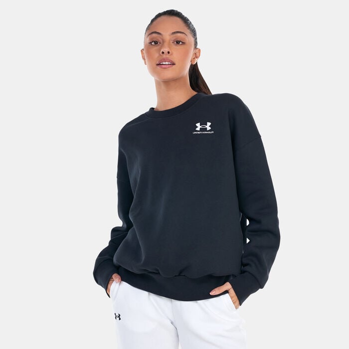 Under Armour Women's UA Essential Fleece Sweatshirt Black Under Armour Women's UA Essential Fleece Sweatshirt Black image number 0