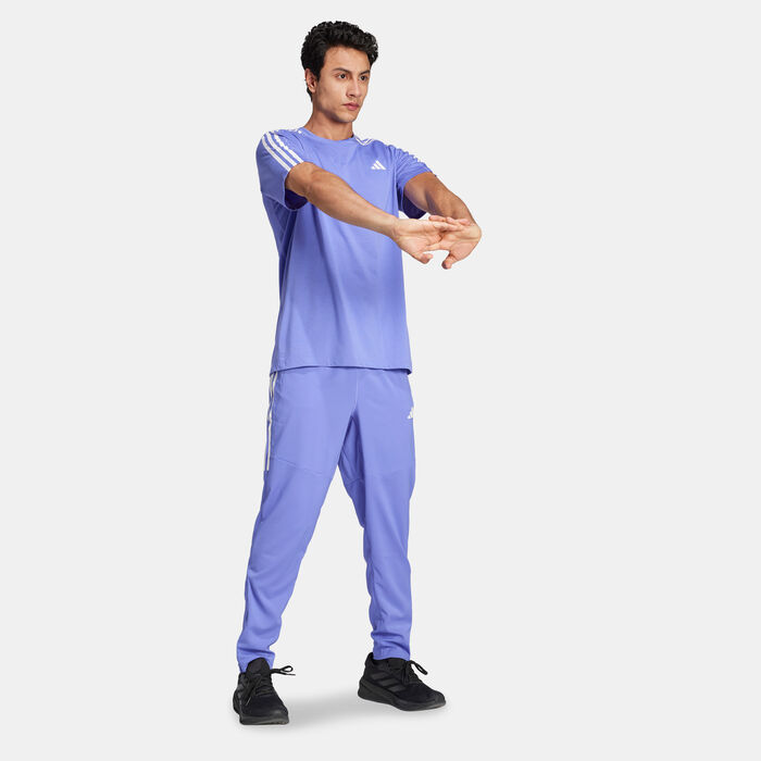 adidas Men's Own the Run 3-Stripes Pants Blue adidas Men's Own the Run 3-Stripes Pants Blue image number 2