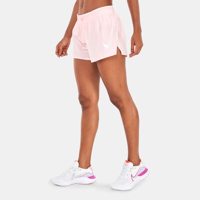 Nike Women's Dri-FIT Swoosh Run Shorts Beige Nike Women's Dri-FIT Swoosh Run Shorts Beige