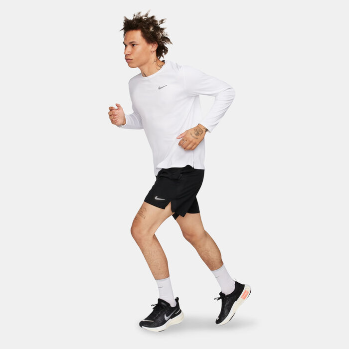 Nike Men's Miler Dri-FIT UV Running Top White Nike Men's Miler Dri-FIT UV Running Top White image number 2