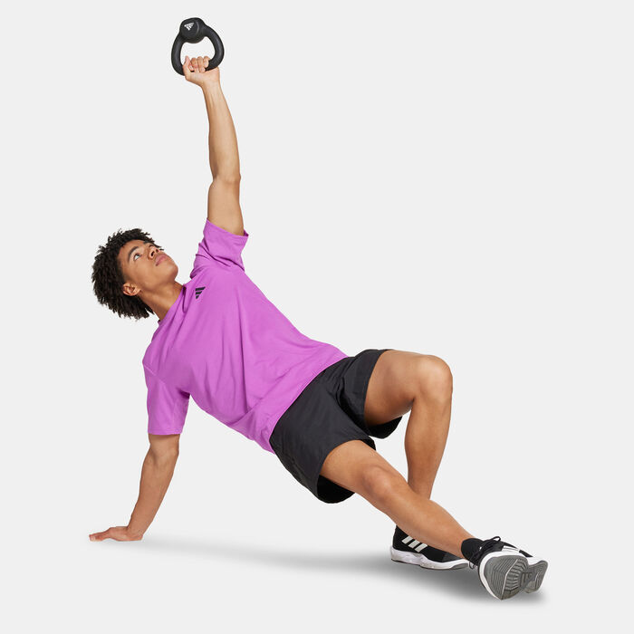 adidas Men's Train Essentials Comfort Training T-Shirt Purple adidas Men's Train Essentials Comfort Training T-Shirt Purple image number 2