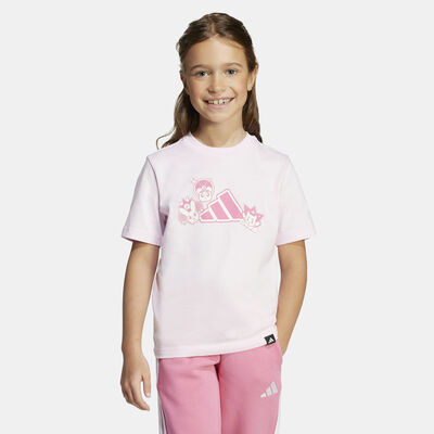 adidas Kids' Anime Pets Graphic T-Shirt Pink