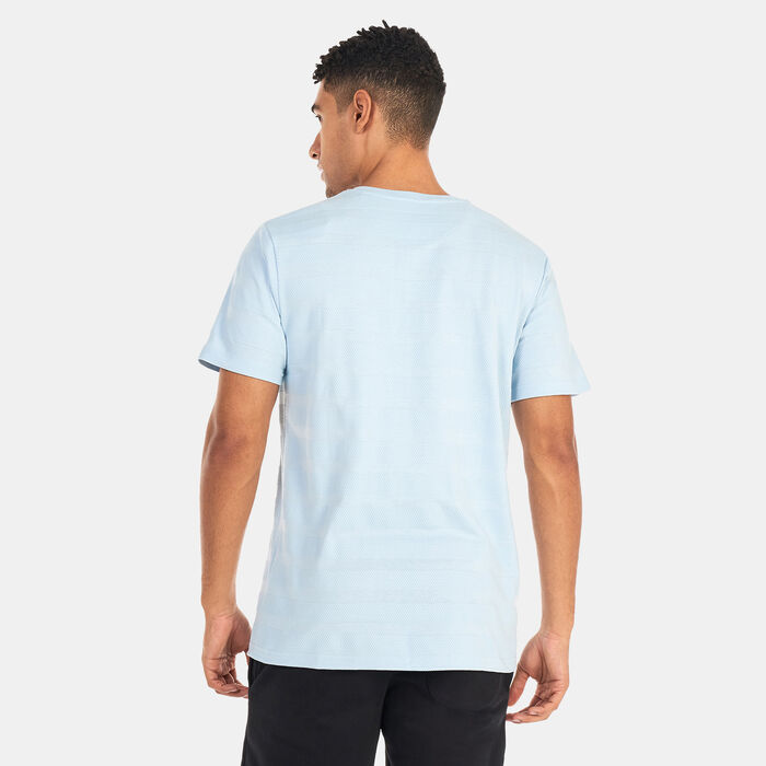 Sun and Sand Sports Men's Henley Jacquard Striper T-Shirt Blue Sun and Sand Sports Men's Henley Jacquard Striper T-Shirt Blue image number 1