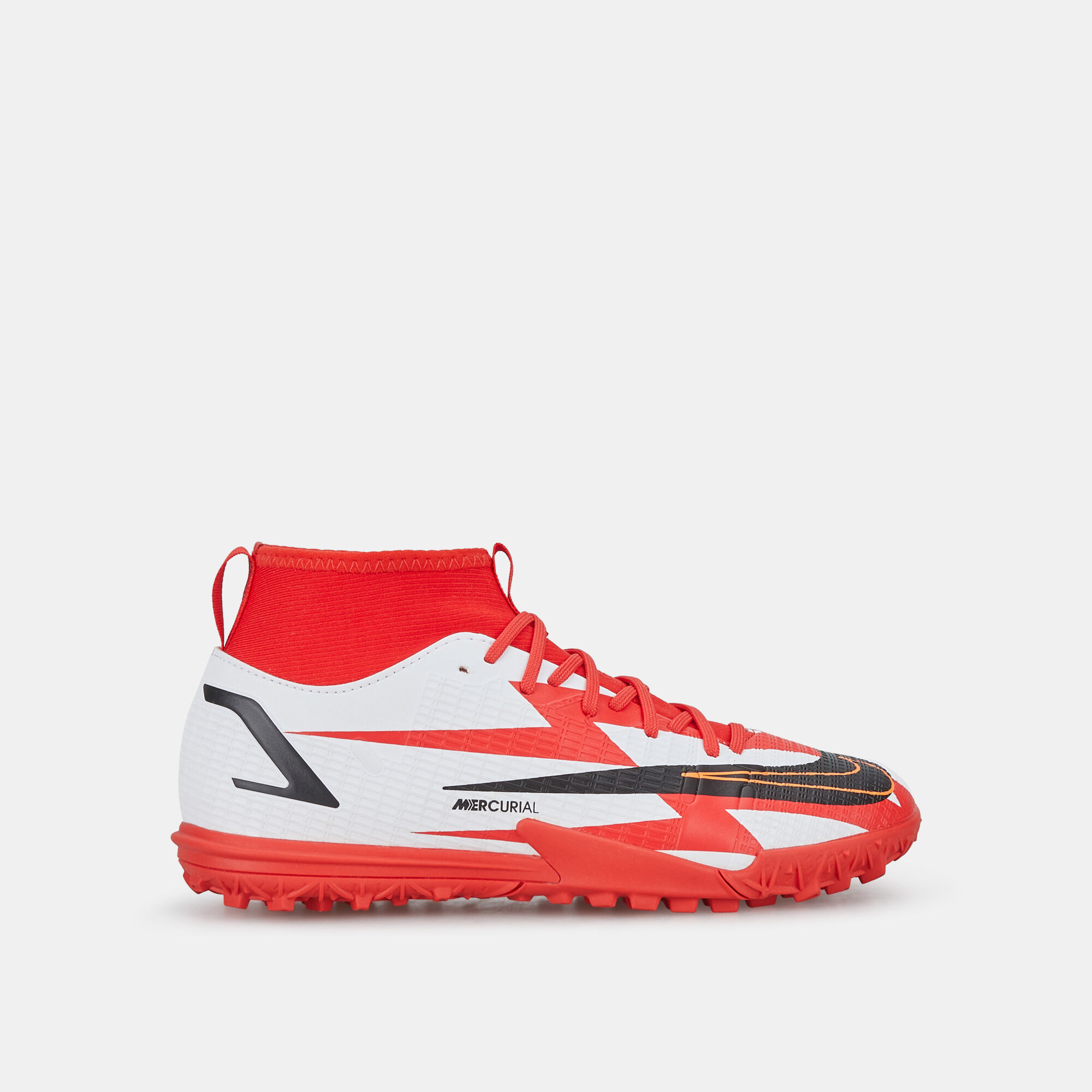 Kids Mercurial Superfly 8 Academy CR7 Turf Ground Football Shoe Red Nike in KSA SSS