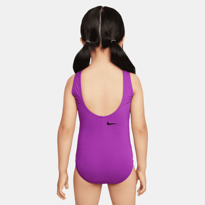 Nike Swim Kids' Bubble Script U-Back One Piece Swimsuit Purple image number 1