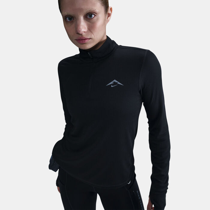 Nike Women's Trail Dri-FIT Running Top Black Nike Women's Trail Dri-FIT Running Top Black image number 3