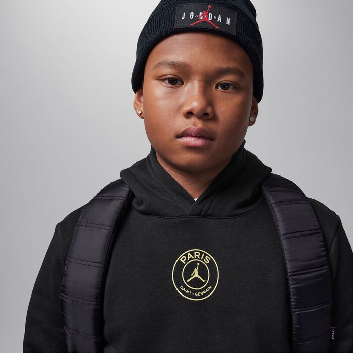 Jordan Kids' Paris Saint-Germain Pullover Hoodie Black image number 1