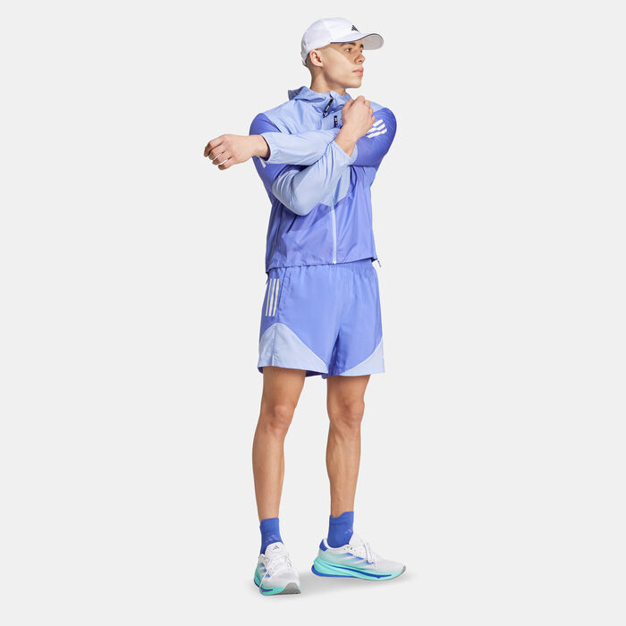 adidas Men's Own The Run Full-Zip Hoodie Blue adidas Men's Own The Run Full-Zip Hoodie Blue image number 2