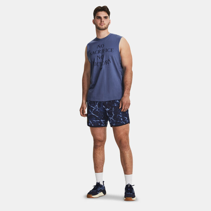 Under Armour Men's Project Rock Show Me Sweat Tank Top Blue Under Armour Men's Project Rock Show Me Sweat Tank Top Blue image number 2