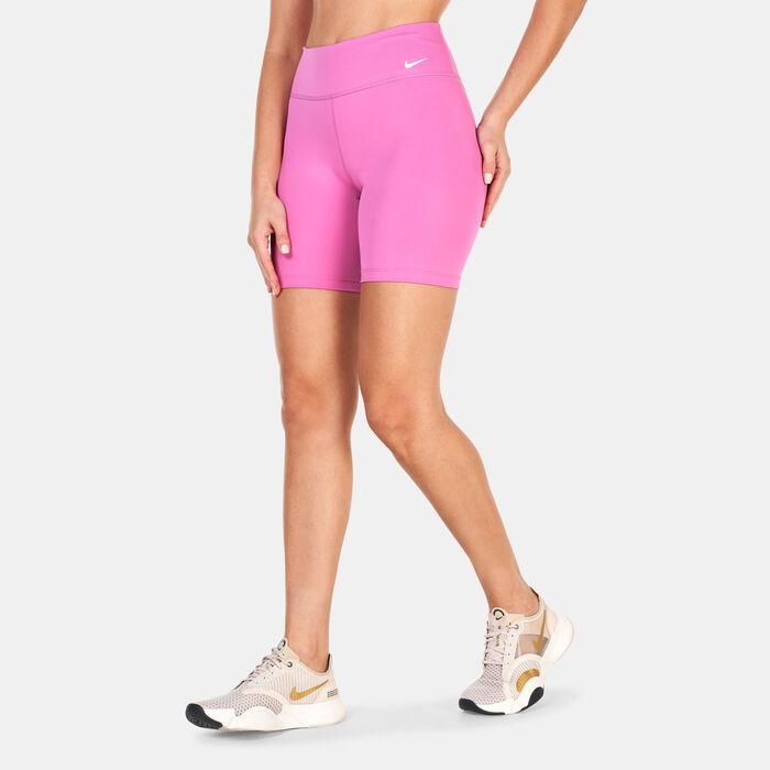 Nike Women's One Mid-Rise 7-Inch Bike Shorts Pink Nike Women's One Mid-Rise 7-Inch Bike Shorts Pink image number 0