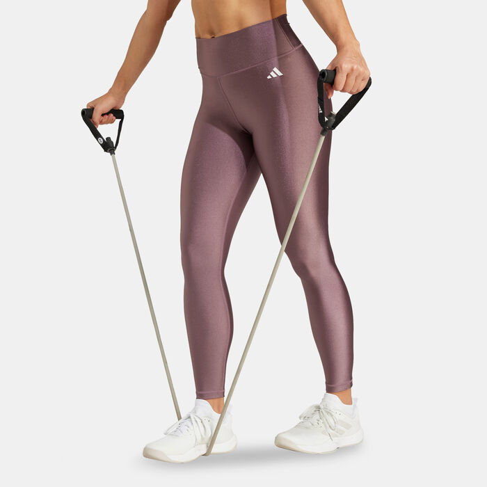 adidas Women's Optime Essentials Shine 7/8 Training Leggings Brown adidas Women's Optime Essentials Shine 7/8 Training Leggings Brown image number 0