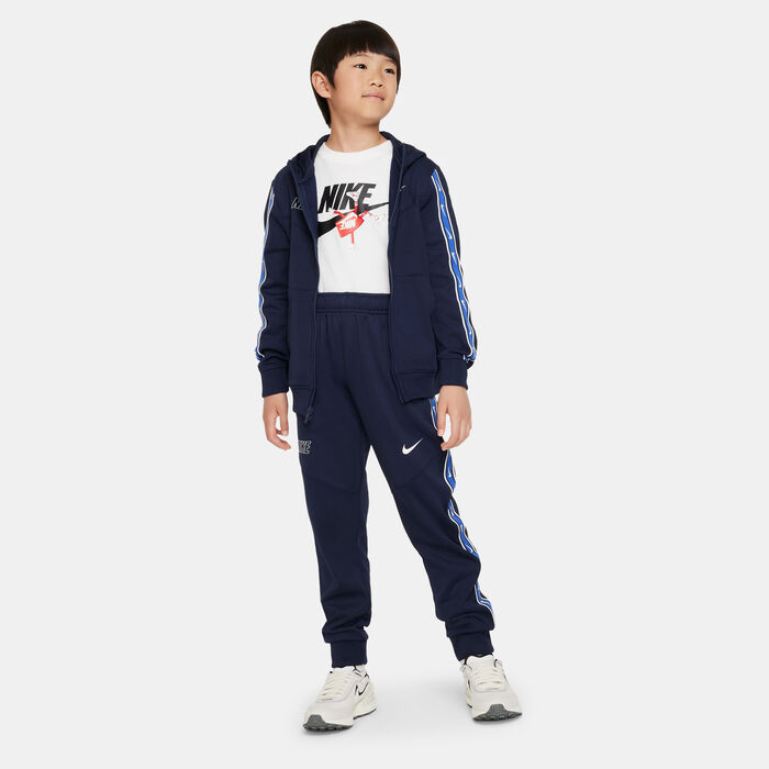 Nike Kids' Sportswear Repeat Full-Zip Hoodie (Older Kids) Blue Nike Kids' Sportswear Repeat Full-Zip Hoodie (Older Kids) Blue image number 2