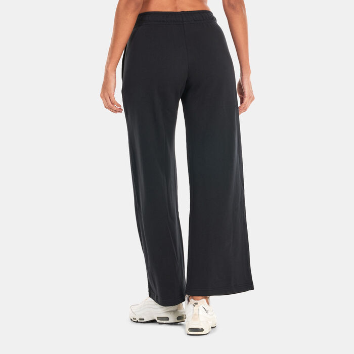 Nike Women's Sportswear Club Fleece Mid-Rise Wide Pants Black Nike Women's Sportswear Club Fleece Mid-Rise Wide Pants Black image number 1