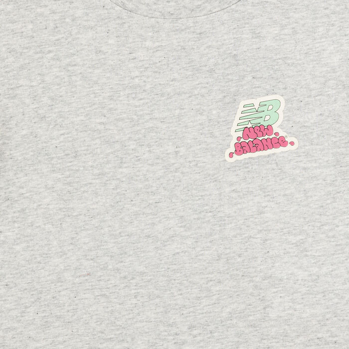 New Balance Kids' Sticker Pack Graphic T-Shirt Grey image number 2