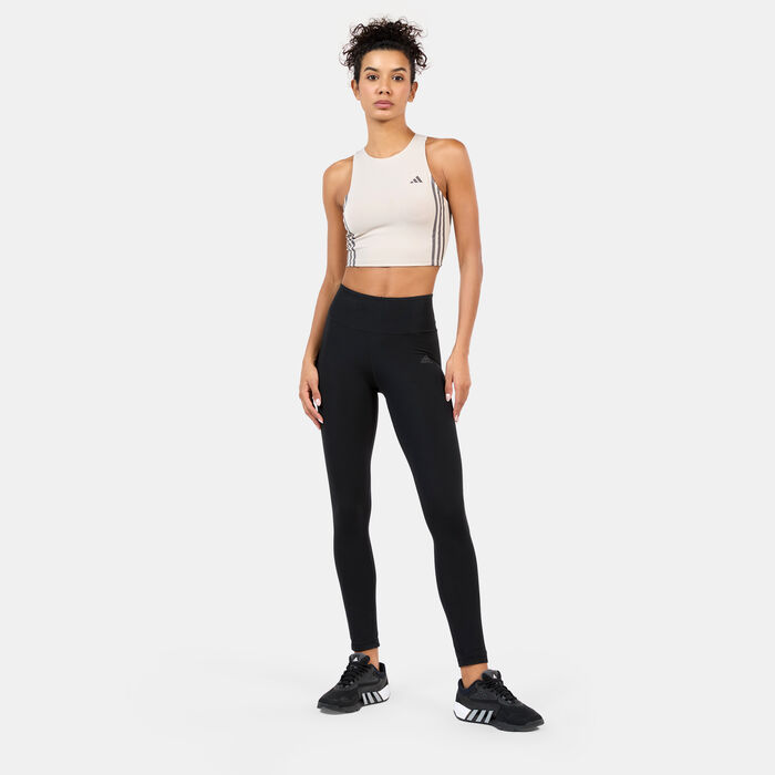 adidas Women's Own The Run 3-Stripes Running Tank Top Beige adidas Women's Own The Run 3-Stripes Running Tank Top Beige image number 2