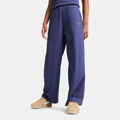 PUMA Kids' Butterfly Vibe Ribbed Pants Blue