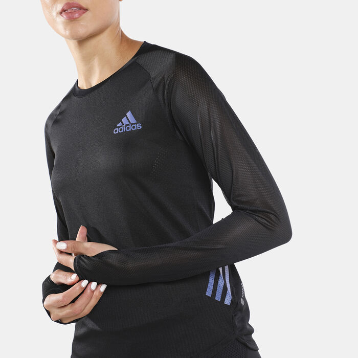 adidas Women's Adizero Long Sleeve T-Shirt Black adidas Women's Adizero Long Sleeve T-Shirt Black image number 3