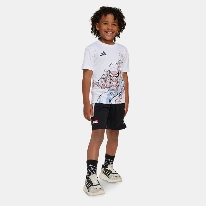 adidas Kids' Marvel Spider-Man T-Shirt and Shorts Set White adidas Kids' Marvel Spider-Man T-Shirt and Shorts Set White image number 0