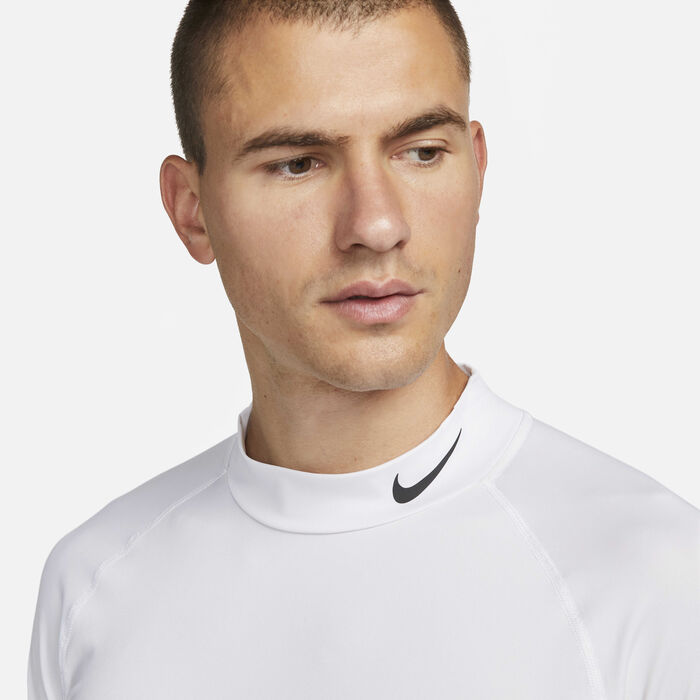 Nike Men's Pro Dri-FIT Fitness Mock-Neck Top White Nike Men's Pro Dri-FIT Fitness Mock-Neck Top White image number 2