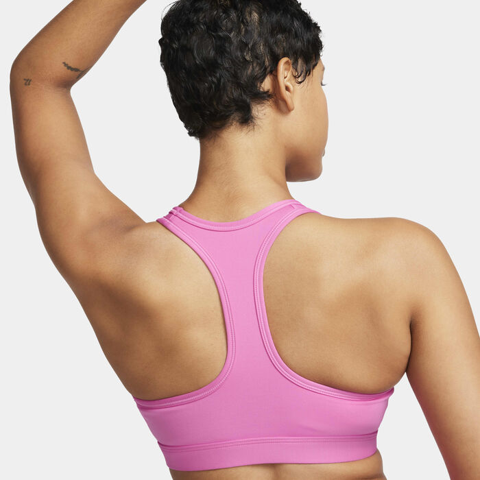 Nike Women's Dri-FIT Swoosh Medium-Support Training Sports Bra Pink Nike Women's Dri-FIT Swoosh Medium-Support Training Sports Bra Pink image number 10
