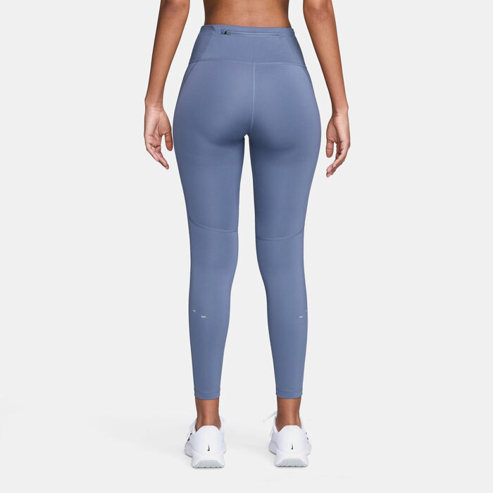 Nike Women's Tempo Swoosh 7/8 Running Leggings Blue Nike Women's Tempo Swoosh 7/8 Running Leggings Blue image number 1