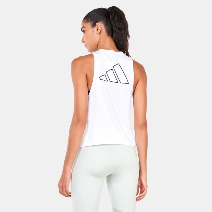 adidas Women's Run Icons Running Tank Top White adidas Women's Run Icons Running Tank Top White image number 1