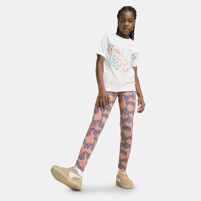 PUMA Kids' Butterfly Vibe Logo T-Shirt White image number 2