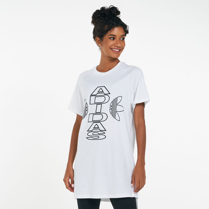 adidas Originals Women's T-Shirt Dress White adidas Originals Women's T-Shirt Dress White image number 0