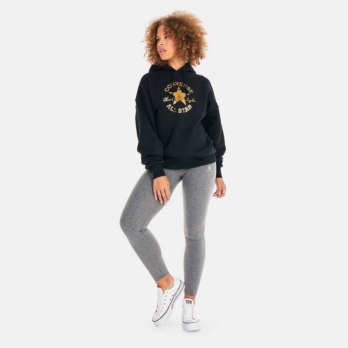 Converse Women's Chuck Taylor Patch Pullover Hoodie Black Converse Women's Chuck Taylor Patch Pullover Hoodie Black image number 2
