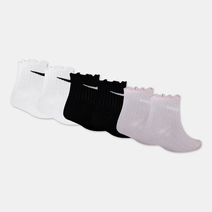 Nike Kids' Lettuce Welt Ankle Socks (3 Pairs) White image number 1