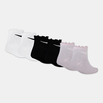 Nike Kids' Lettuce Welt Ankle Socks (3 Pairs) White Nike Kids' Lettuce Welt Ankle Socks (3 Pairs) White