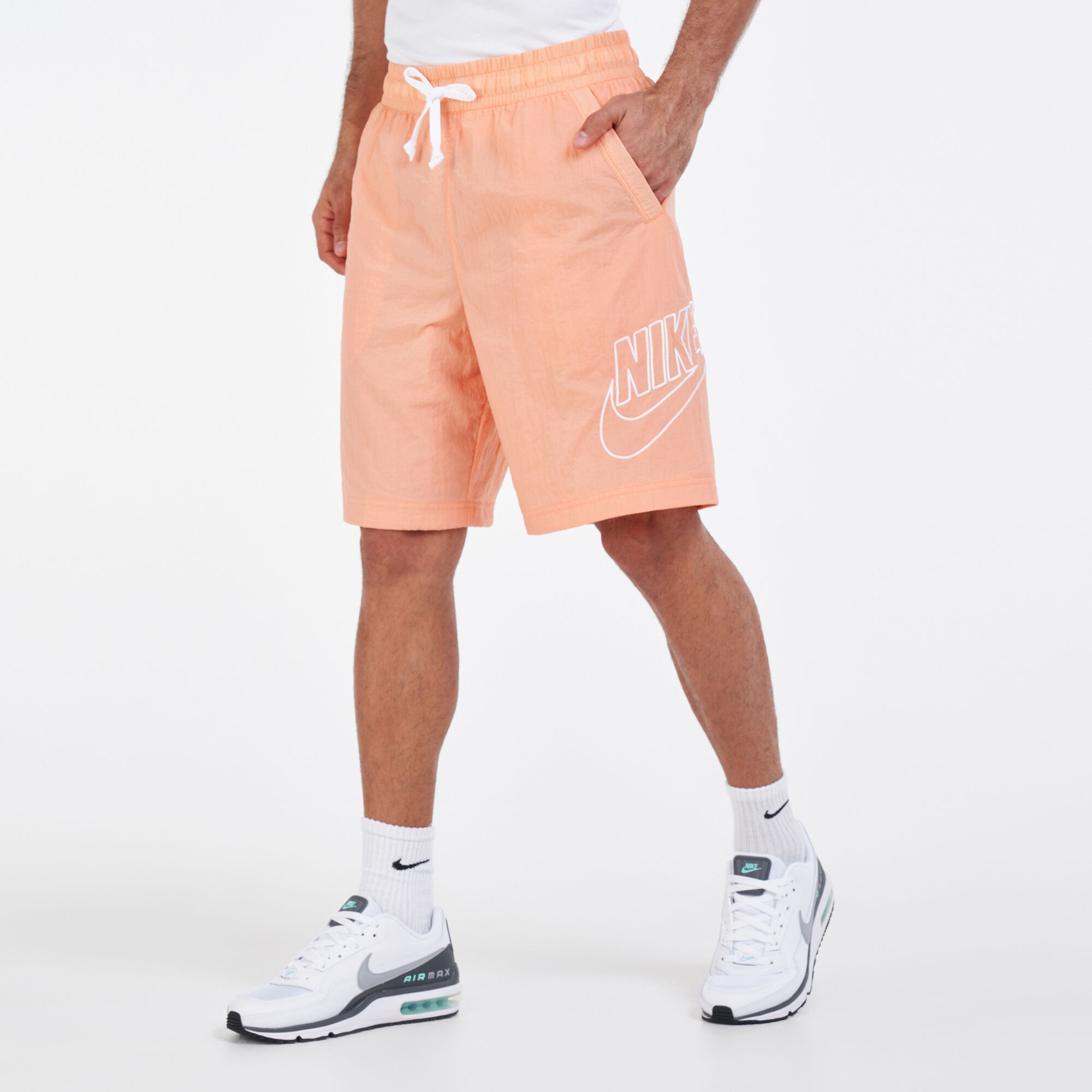 Nike swoosh new arrivals woven shorts orange