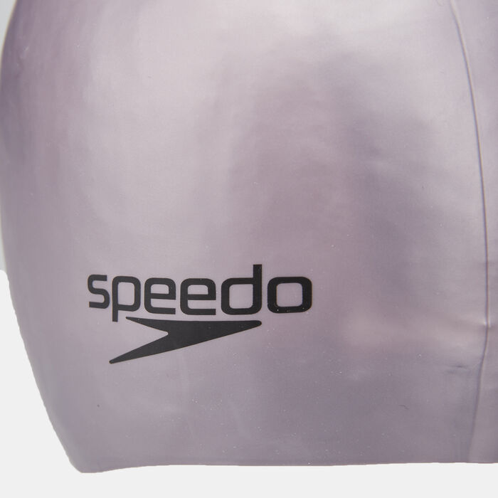 Speedo Plain Moulded Silicone Cap Grey Speedo Plain Moulded Silicone Cap Grey image number 2