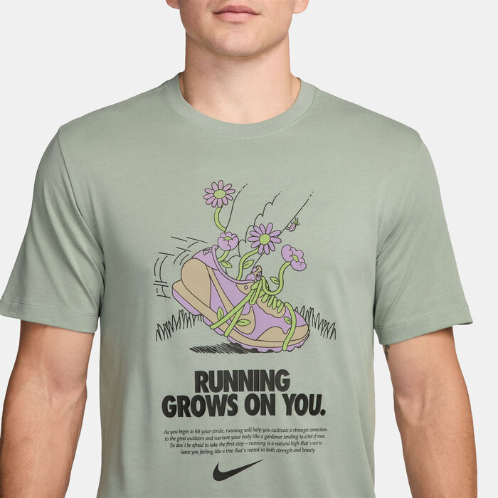 Nike Men's Dri-FIT Running T-Shirt Green Nike Men's Dri-FIT Running T-Shirt Green image number 3