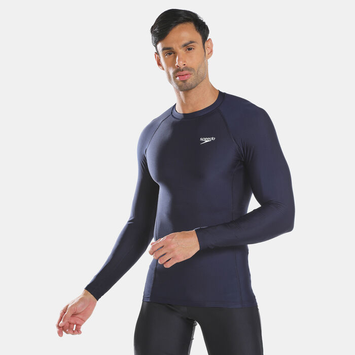 Speedo Men's Long Sleeve Rashguard Blue Speedo Men's Long Sleeve Rashguard Blue image number 0