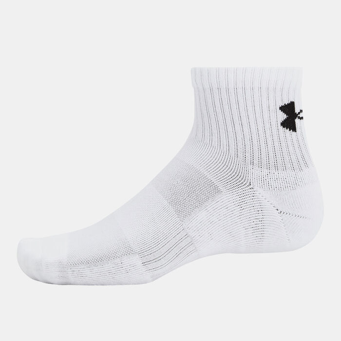 Under Armour Training Cotton Quarter-Crew Socks (3 Pairs) White Under Armour Training Cotton Quarter-Crew Socks (3 Pairs) White image number 0