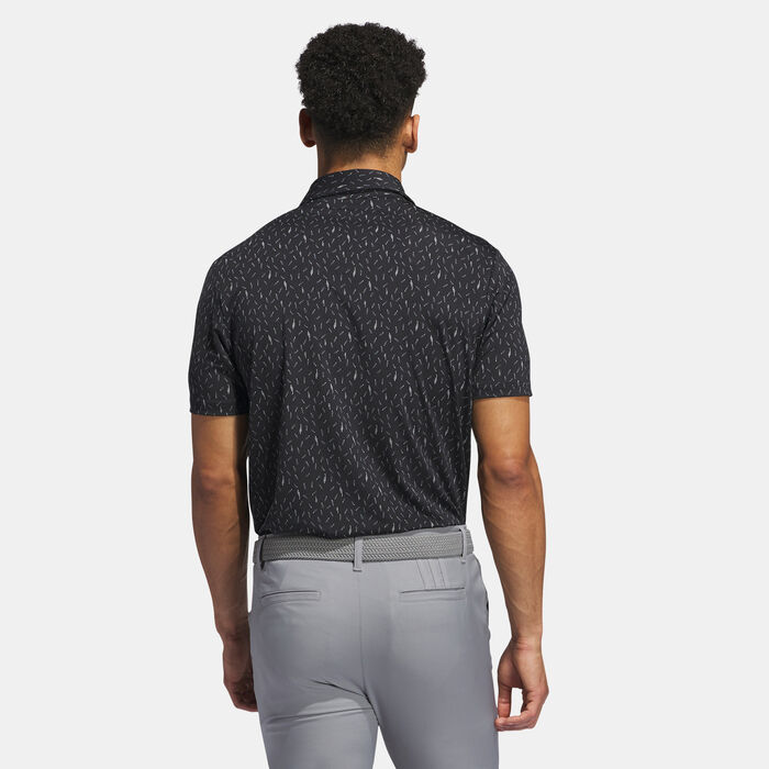 adidas Men's Ultimate365 Allover Print Polo Shirt Black adidas Men's Ultimate365 Allover Print Polo Shirt Black image number 1