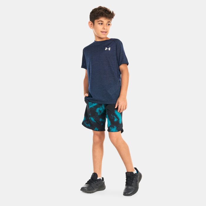 Under Armour Kids' Project Rock Woven Printed Shorts Green Under Armour Kids' Project Rock Woven Printed Shorts Green image number 2