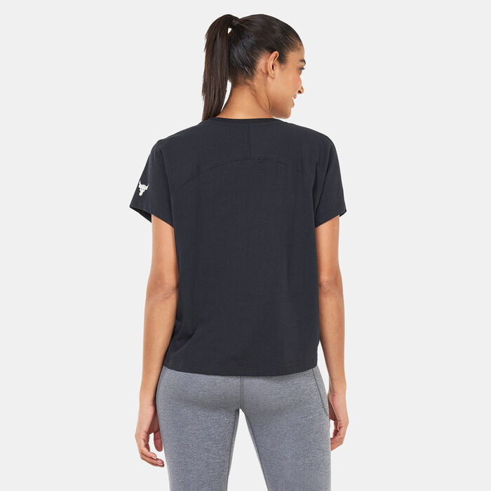 Under Armour Women's Project Rock Vintage Iron T-Shirt Black Under Armour Women's Project Rock Vintage Iron T-Shirt Black image number 1
