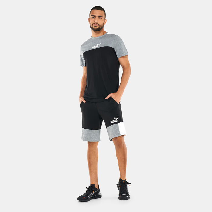 PUMA Men's Essentials+ Colourblock T-Shirt Black PUMA Men's Essentials+ Colourblock T-Shirt Black image number 2