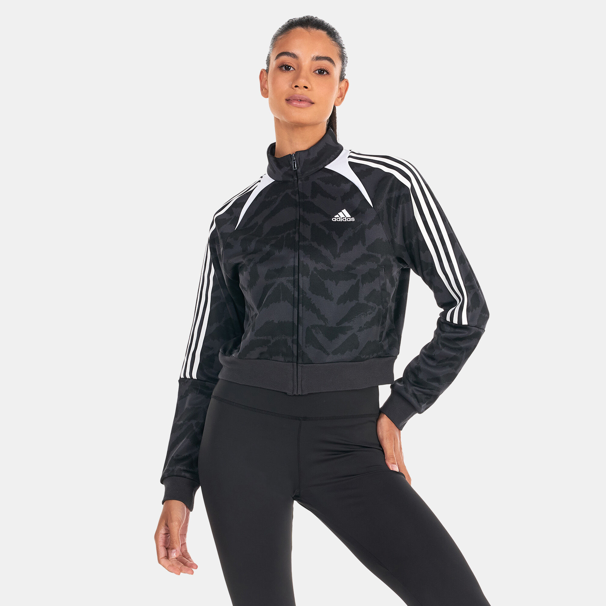 Adidas track jacket discount with logo on back