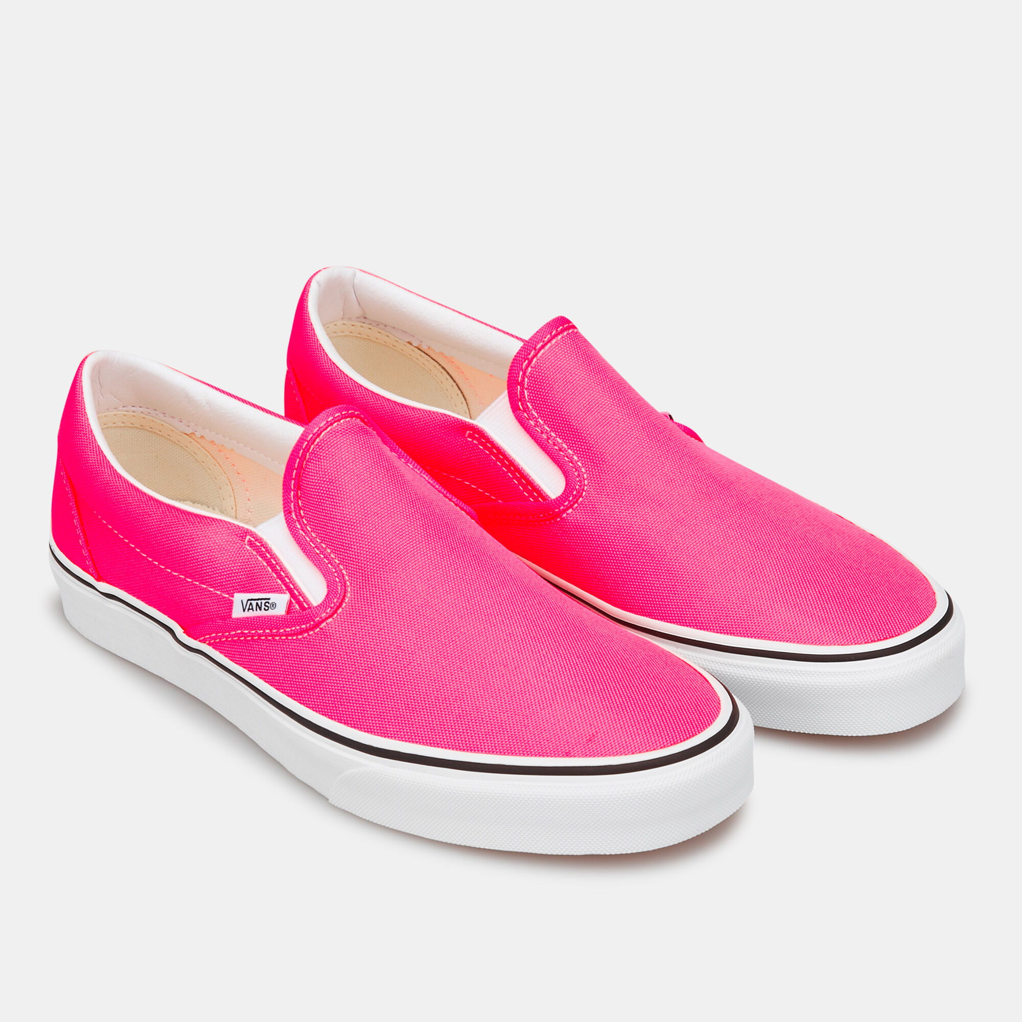 Dark pink top slip on vans