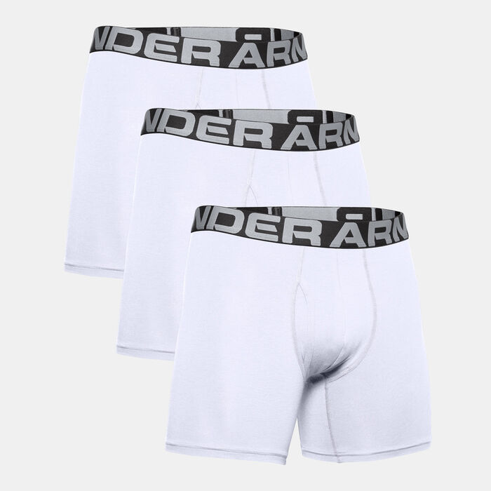 Under Armour Men's Charged Cotton® Boxerjock® Boxers (3 Pack) White image number 2