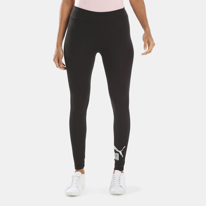 PUMA Women's Essentials+ Metallic Leggings Black image number 0