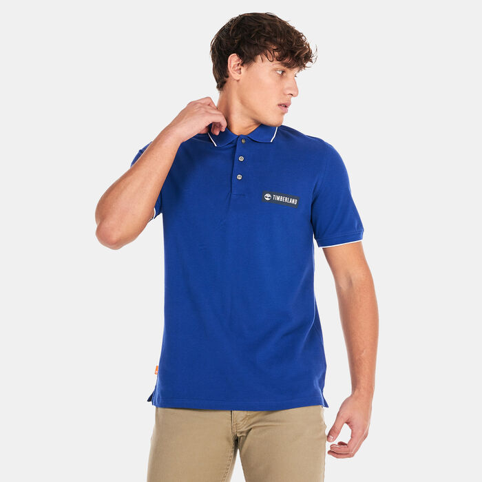 Timberland Men's Brand Carrier Polo Shirt Blue Timberland Men's Brand Carrier Polo Shirt Blue image number 0