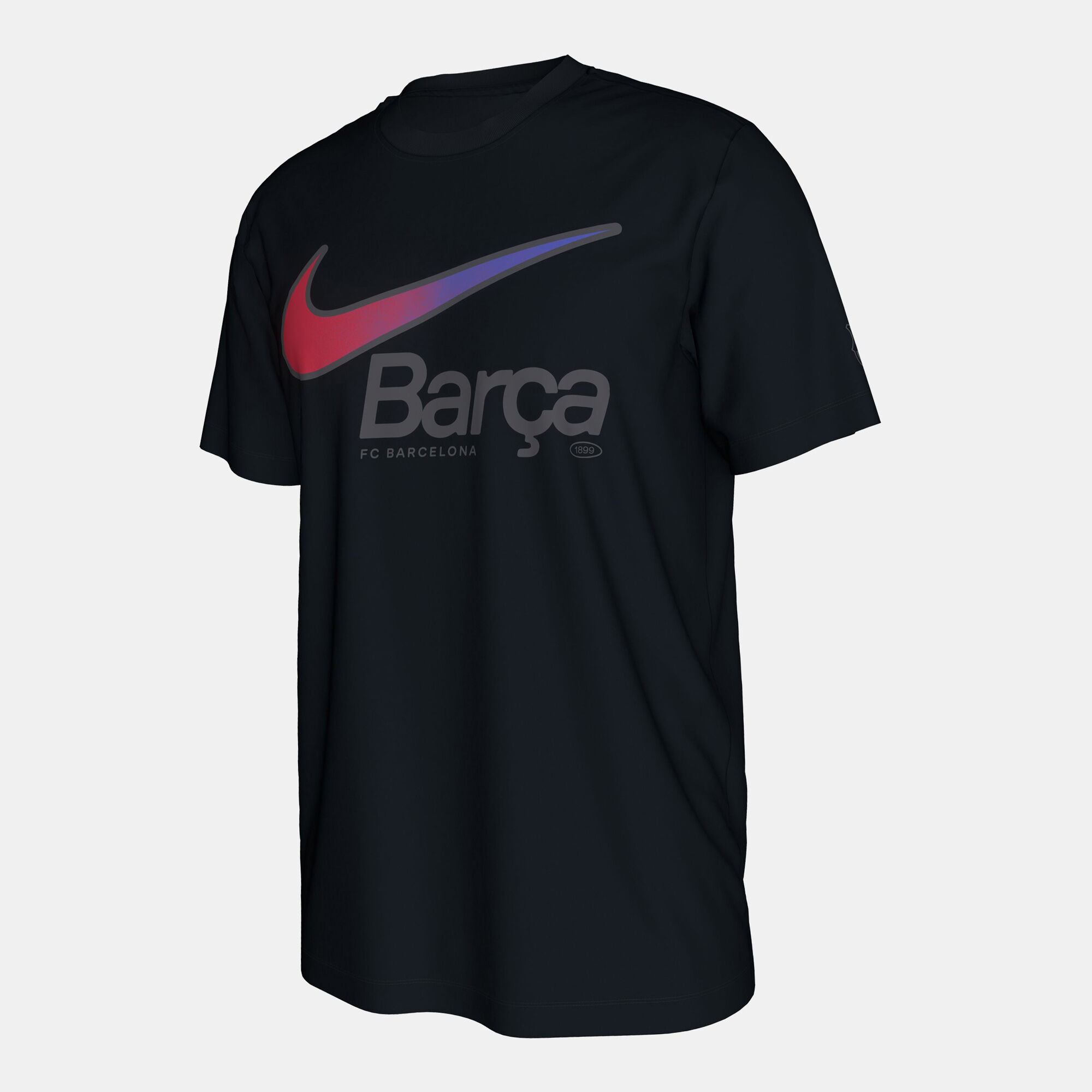 Shop Nike Men's FC Barcelona Swoosh T-Shirt Black Online in